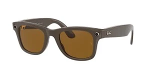 Ray-Ban Stories | Wayfarer Square Smart Glasses, Shiny Brown/Brown Gradient, 50 - Picture 1 of 4