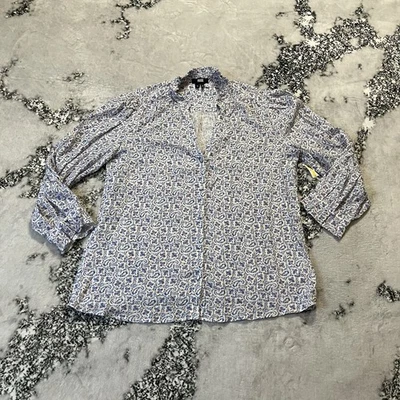 Camisa Paige Mujer Talla Mediana Floral Estampado Paisley Blusa Manga Larga Foto 1 de 4