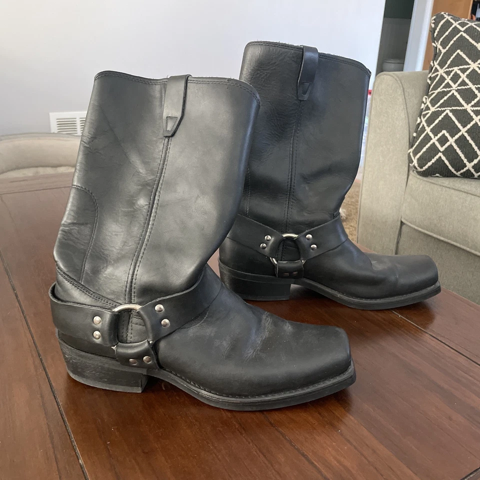 Vintage Durango Mens Motorcycle Black Leather Biker Harness Boot Men Sz 10 - Image 1 of 4