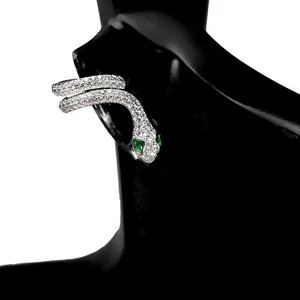 925 Sterling Silver Earrings Pear Simulated Cz 3x2mm Cobra Gemstone Jewelry - Picture 1 of 13