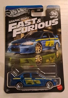 Hot Wheels Mitsubishi Lancer Evolution VII Fast And Furious Graphic Remix - Bild 1 von 3