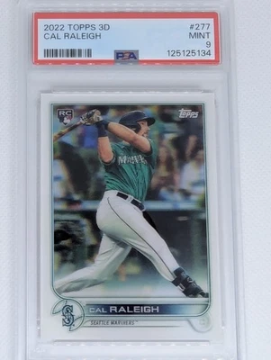 2022 Topps 3D CAL RALEIGH 277 RC Seattle Mariners Rookie PSA 9 Mint - Big Dumper - Image 1 of 2