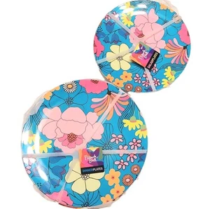 8 French Bull Melamine Plates Shabby Chic Dinner &Salad Assorted Floral Picnic - Picture 1 of 22