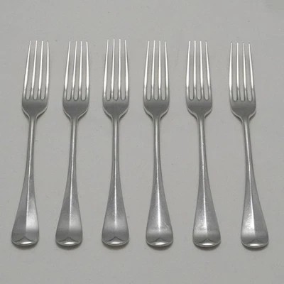 Seis tenedores de postre cubiertos victorianos de servicio de plata con diseño RATTAIL William Hutton Foto 1 de 4