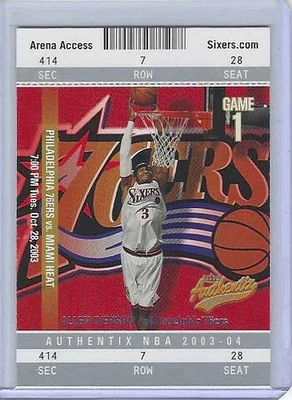 ALLEN IVERSON  "HOF"   2003  FLEER FLAIR AUTHENTIX  #50  76ERS - Image 1 of 2