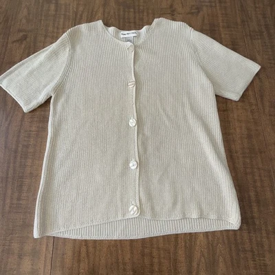 Suéter tejido Hampshire Studio top mujer manga corta beige grande Foto 1 de 4