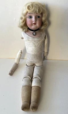Muñeca Kestner 154/12 cabeza bisque 24” para restauración de brazos ojos azules sin grietas Foto 1 de 4
