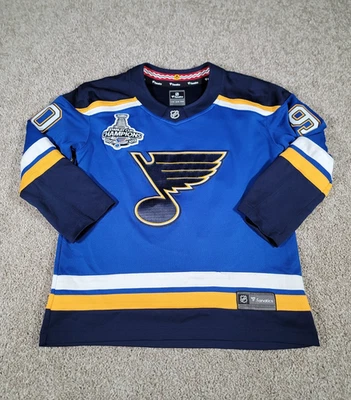 St Louis Blues #90 Ryan O'Reilly Authentic NHL Blue Jersey Boys Size L/XL 2019 - Image 1 of 4