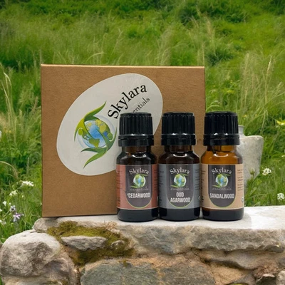Woodsy Essential Oil Set 10ml - Cedarwood, Oud Agarwood, Sandalwood - Image 1 of 2