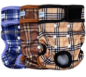 Reusable Washable Dog Diapers Female (3 Pack) Highly Absorbent Doggie Size LARGE - Picture 1 of 3