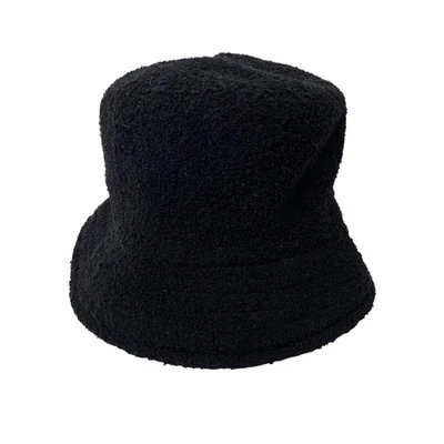 Sombrero de cubo GAP mezcla de lana negro estilo años 90 Y2K playa informal tela de rizo años 2000 Foto 1 de 4