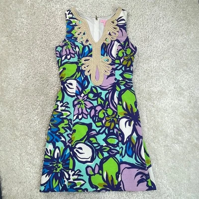 Lilly Pulitzer Janice Dress Blue Purple Catwalk Womens Medium - Image 1 of 4