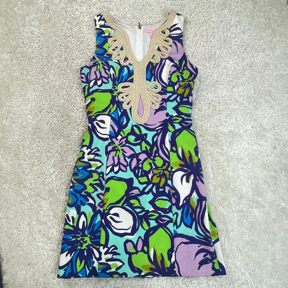 Vestido Lilly Pulitzer Janice Azul Púrpura Pasarela Mujer Mediano Foto 1 de 4