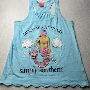 Camiseta sin mangas Simply Southern para mujer Mermaid at Heart festoneada talla M - Imagen 1 de 11