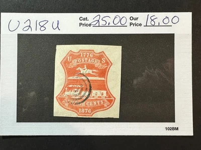US Scott # U 218  Used   Cut Square 2024 Scott Catalogue Value $ 25.00 - Image 1 of 3