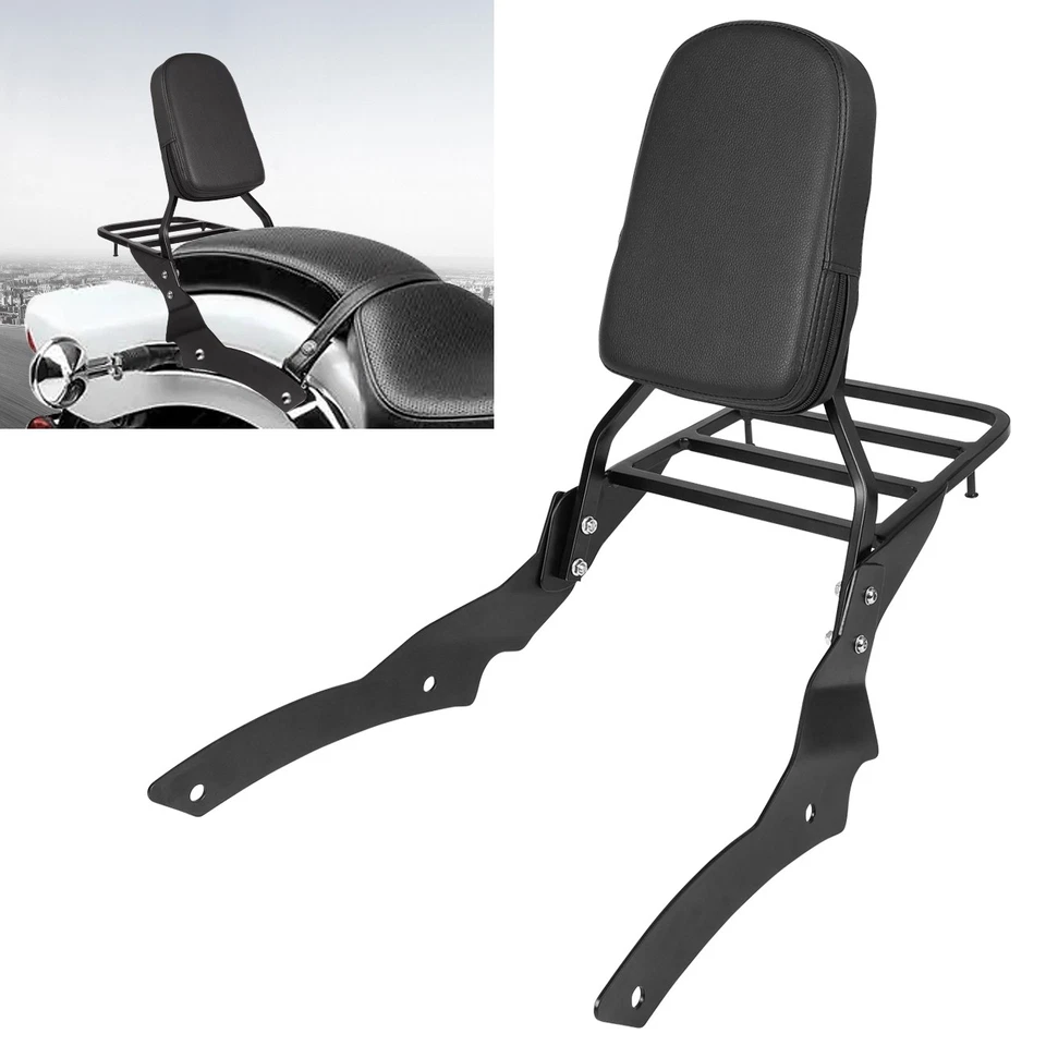 Detachable Backrest Sissy Bar Luggage Rack For Yamaha V-Star 400 650 1996-2017 Foto 1 de 4