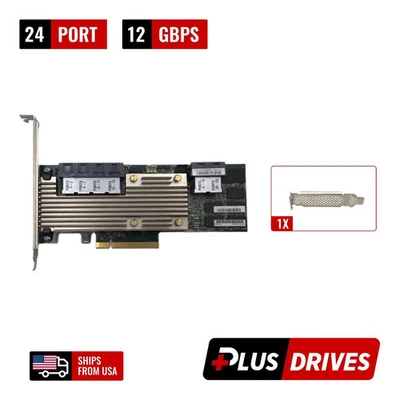 LSI 9361-24i 24 Port 12Gbps SAS/SATA RAID Controller PCIe 3.0 High & Low Bracket - Image 1 of 4