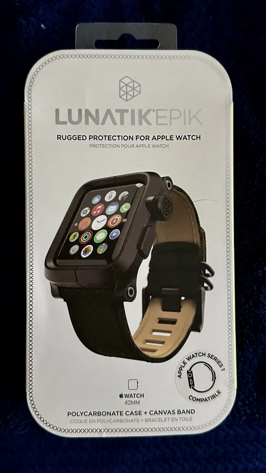 Estuche resistente de policarbonato LUNATIK EPIK y correa de lona Apple Watch Series 42MM Foto 1 de 2