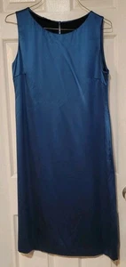 Calvin Klein Collection Blue Silk Dress Sz 12 Made in Italy - Picture 1 of 8
