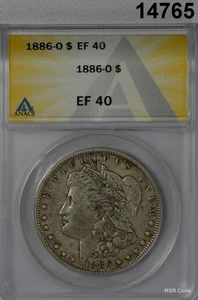 1886 O MORGAN SILVER DOLLAR ANACS CERTIFIED EF40 ORIGINAL #14765 - Picture 1 of 3