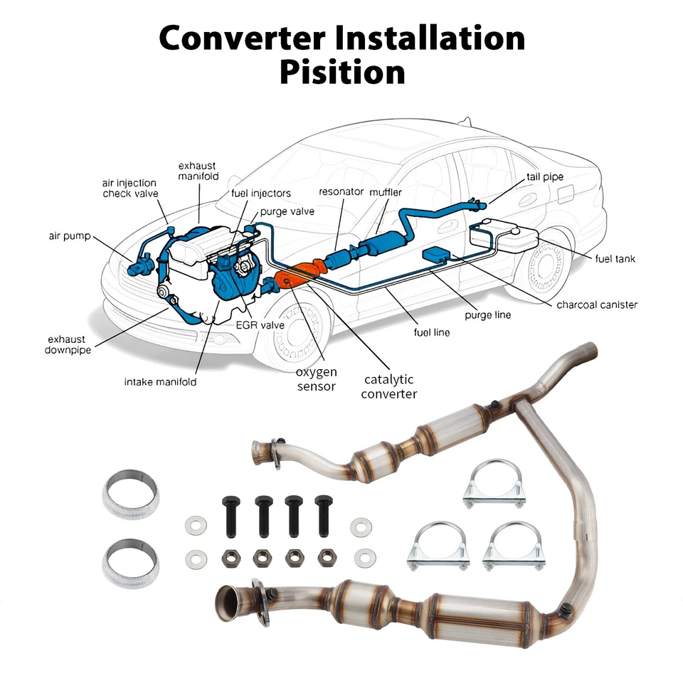 Catalytic Converter For Ford F150 4.6L 4WD 1997-1998/F-250 4.6L 4WD 1997-1998 US - Imagem 1 de 4