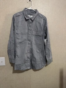 Sonoma Women’s Utility Shirt Jacket Long Sleeve Rushmore Grey Sz Large  - Picture 1 of 9