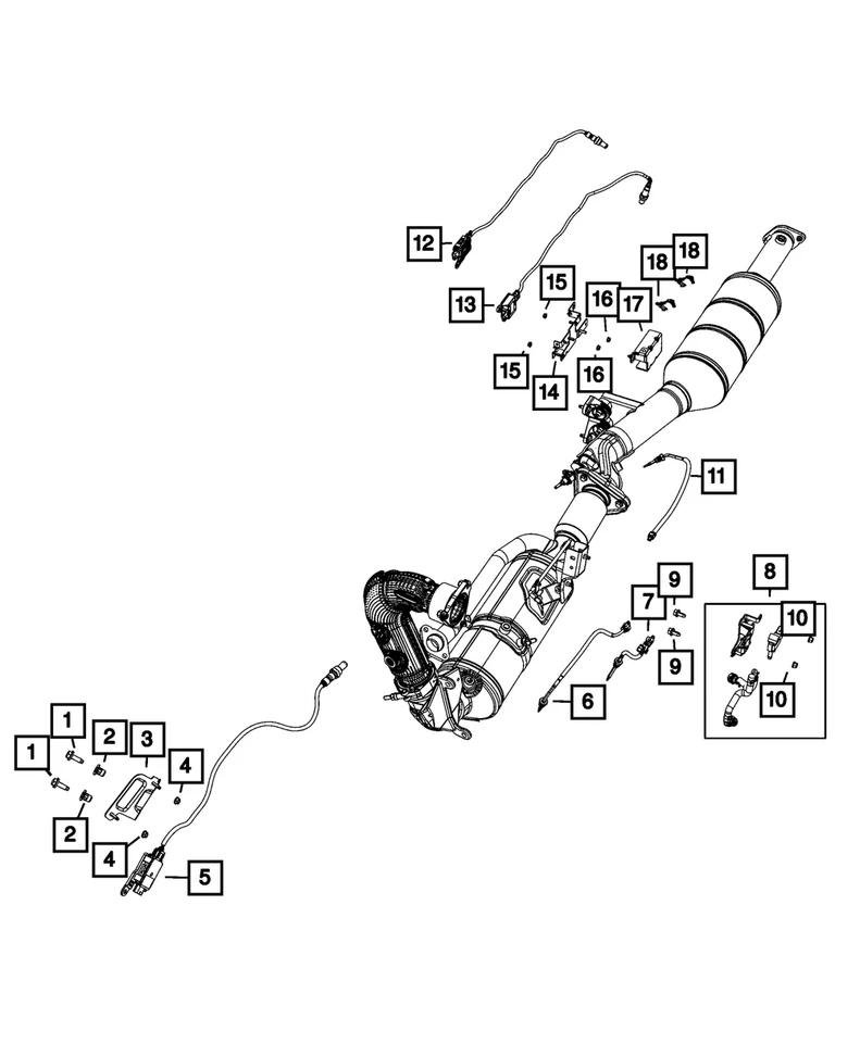 Genuine Mopar Upstream Nitrous Oxide Sensor And Bracket 68544296AA - Image 1 of 1