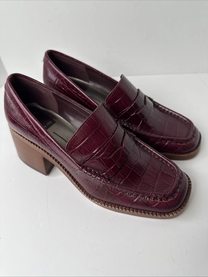 Zapatos de salón Dolce Vita Talie para mujer tacón alto cuero cabernet en relieve 6,5 Foto 1 de 4