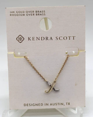 Kendra Scott Palo de Hockey Colgante Collar Dorado/Plata - Totalmente Nuevo Foto 1 de 4