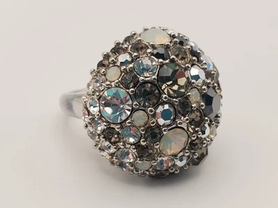 Anillo Cúpula Hipnotizado Park Lane Talla 6.5 Banda Plateada Hematita Aurora Boreal Foto 1 de 4