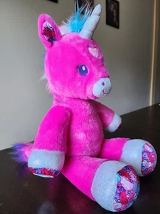 Build A Bear Candy Hearts Unicorn 17" Plush Hot Pink Stuffed Animal - Picture 1 of 12