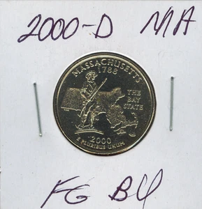 2000-D Massachusetts Quarter BU - Picture 1 of 2