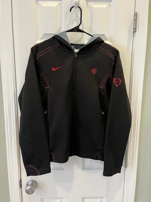 RARO Y2K Nike Mercurial Talla S Sudadera con Capucha Negra-Costuras Rojas-Logotipos Foto 1 de 4
