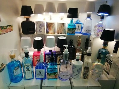 LAMPADE CON BOTTIGLIE GIN JROSE AMUERTE PRIMA DI ACQUISTARE LEGGI DESCRIZIONE  - Immagine 1 di 4