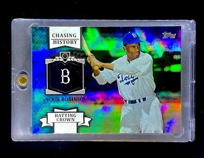 JACKIE ROBINSON REFRACTOR AZUL ARCO IRIS LÁMINA HOLO SP Insertar Topps - BROOKLYN Foto 1 de 4