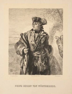KRETZSCHMAR (*1806) wg MENZELA (*1815), portret księcia Eugeniusza Fryderyka Henryka - Zdjęcie 1 z 5