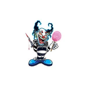 Aufkleber Narr mit Hörner und Lutscher 8 x 6,5 cm Blue Killer Clown Sticker - Picture 1 of 1