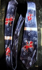 Vintage Embossed Silk Regal Cravat - Shiny Knight In Armour Tie Necktie