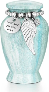 Small Urns for Human Ashes 2.85 Inch Mini Cremation Urns for Mom Dad Aluminum Ke - Picture 1 of 12