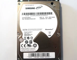 Samsung ST2000LM003 HN-M201RAD/AV1 F8783-H26A 2BC10005 (S34R) 2.5" 2TB 08/2014 - Picture 1 of 1