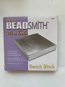 Bead Smith Wire Tools Bench Block Case Hardened Steel 4x4 Harden Flatten Wire #E - Picture 1 of 2