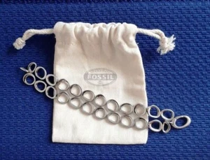 Fossil doppenreihiges Armband Edelstahl Armkette Steel ca. 18.5 cm lang - Bild 1 von 4
