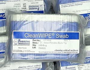 (1) CleanWIPE Swab Foamtec 3" 500/bag HT1002 Sealed Semi Flex Bulb Tip Foamtec - Picture 1 of 1