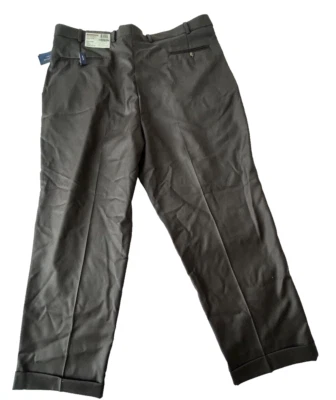Pantalones de vestir para hombre Club Room 42Wx30L marrón plisado con puños de lana, nuevos con etiquetas Foto 1 de 4