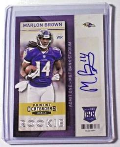 Boleto de novato Panini Contenders SP 2013 autógrafo Marlon Brown Ravens Georgia - Imagen 1 de 1