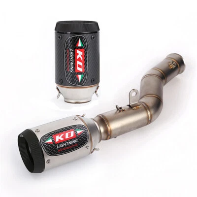 Sistema de escape silenciador tubo de enlace medio carbono deslizamiento para Yamaha YZF R1 MT-10 2009-14 Foto 1 de 4