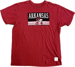 University of Arkansas Razorbacks Mens Cotton T-Shirt New NCAA by Retro Brand - Picture 1 of 1