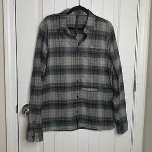 Lululemon Mason Peak flannel plaid button front shirt size large men’s - Picture 1 of 6