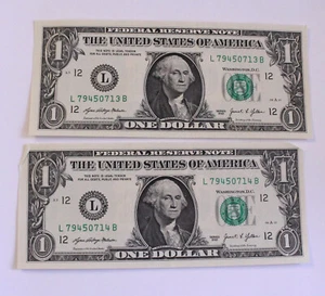 US 2021 $1 Bill Consecutive Notes - Bild 1 von 2