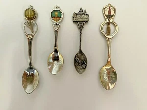 Lot of 4 United States Travel Location Destinations Souvenir Collectable Spoons - Picture 1 of 2